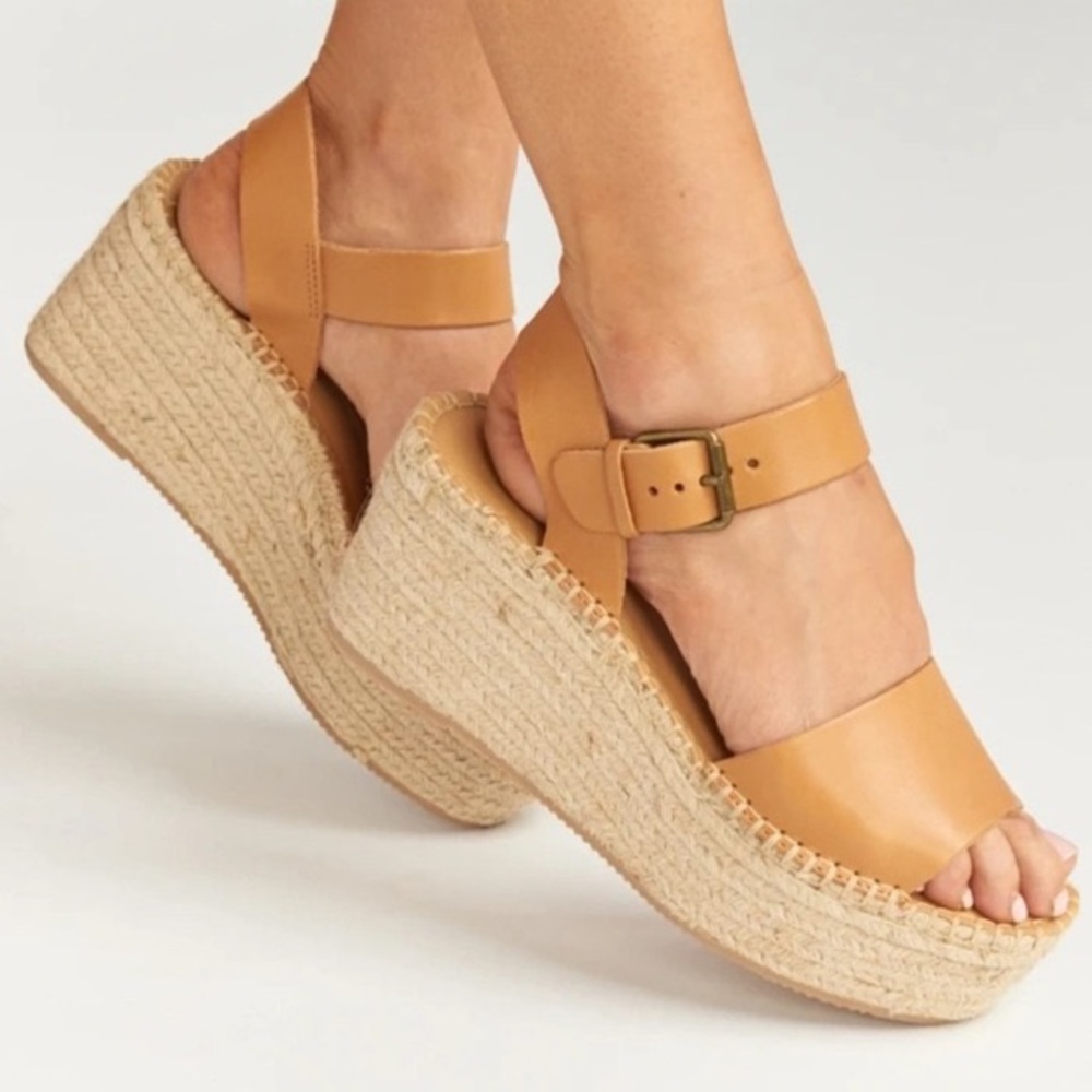NEW Soludos Minorca Platform Leather Espadrille 8 - Picture 2 of 9
